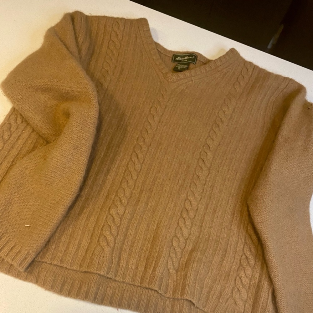 EDDIE BAUER ⚡️VINTAGE⚡️ made from RARE VINTAGE MATERIAL — BROWN/TAN WOOL SWEATER